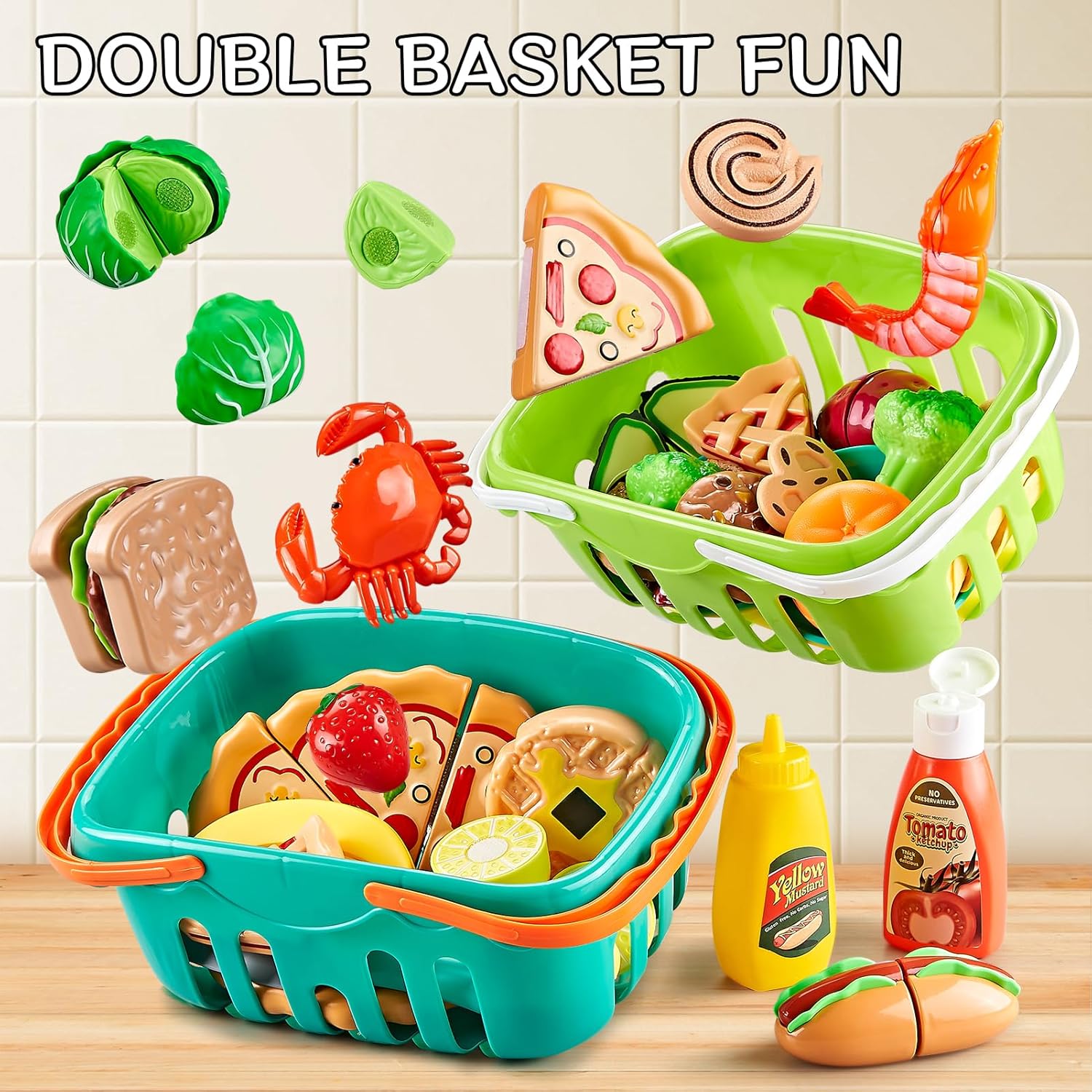 Thumbnail 4 de 85Pc Pretend Play Food Set for Kids ๐ฝ