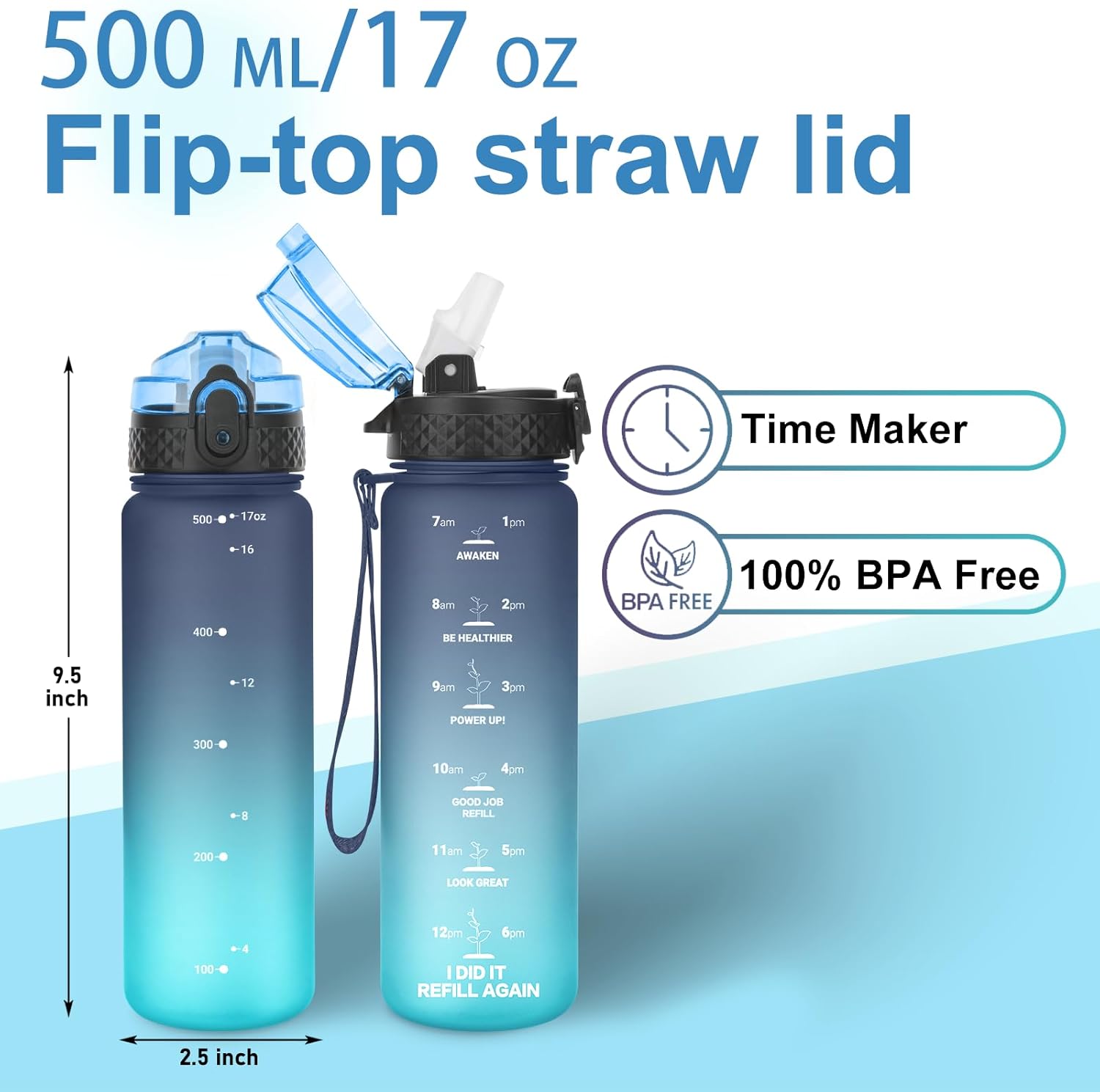 Thumbnail 4 de GOPPUS 500ml Kids Water Bottle with Straw