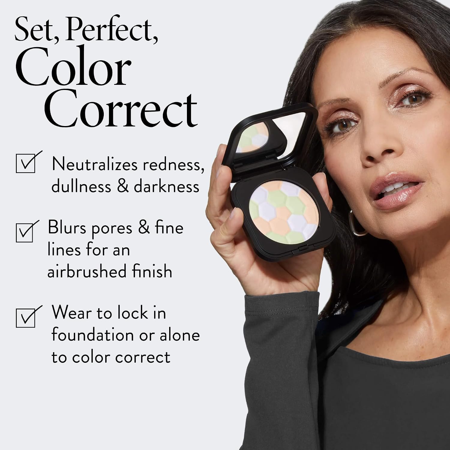 Thumbnail 1 de Laura Geller New York Filter Finish Pressed Neutralizing Setting Powder (Universal) – Color Correcting for Even Tone
