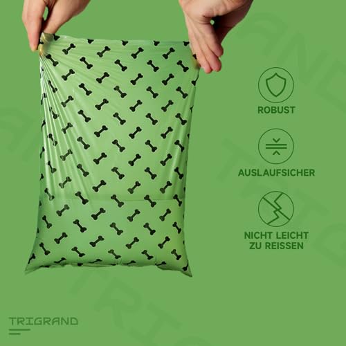 Detalle 2 de TRIGRAND – Bolsas para excrementos de perro, 420 bolsas en 30 rollos con dispensador biodegradable y perfumado (lavanda)