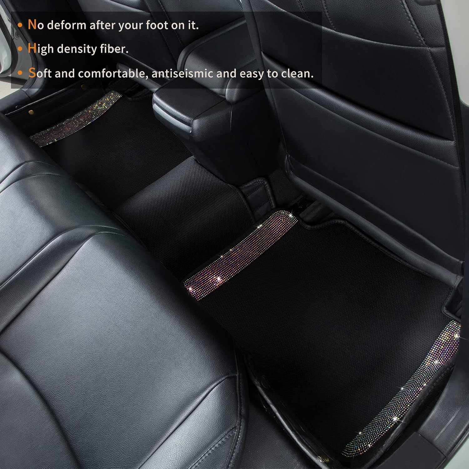 Detalle de eing Breathable Universal Bling Car Floor Mat with Crystal Rhinestones