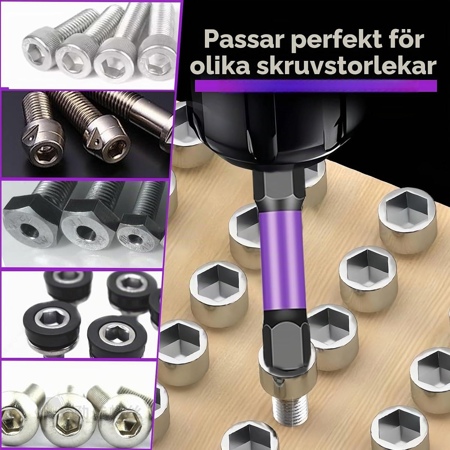Thumbnail 5 de YURINWOO Hex Head Allen Wrench Drill Bit-FR insexbits, 10 delar i S2-stål