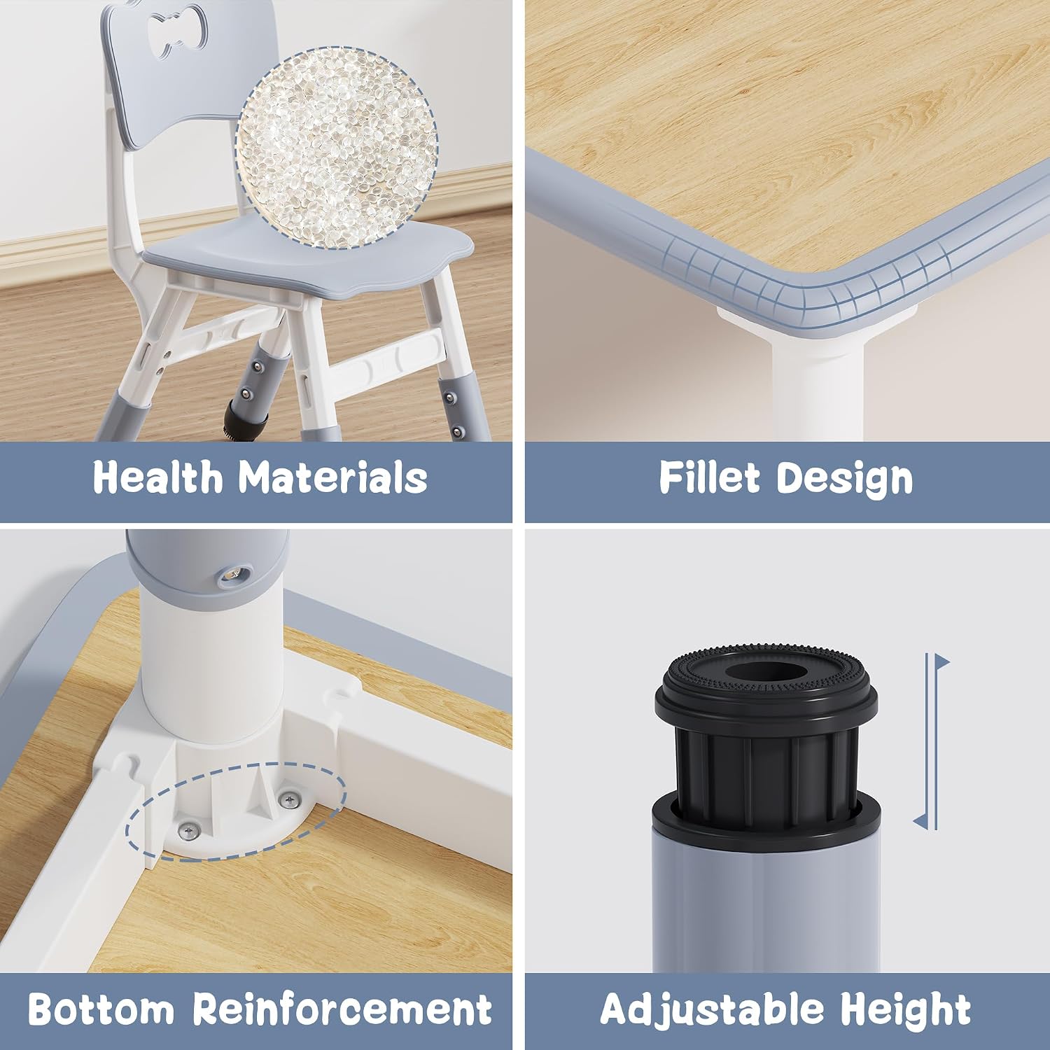 Detalle 2 de Brelley Height-Adjustable Kids' Table and Chair Set