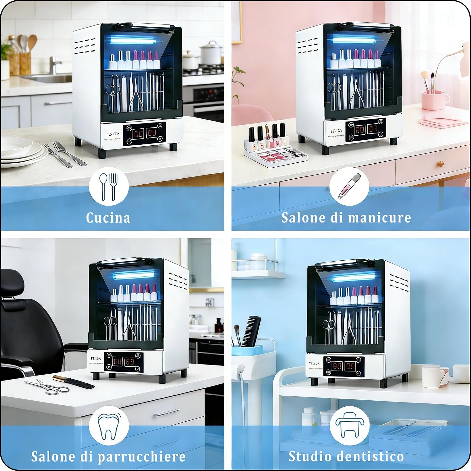 Thumbnail 4 de Henlivy Sterilizzatore UV e Autoclave a Doppia Funzione: Disinfezione 99% + Asciugatura