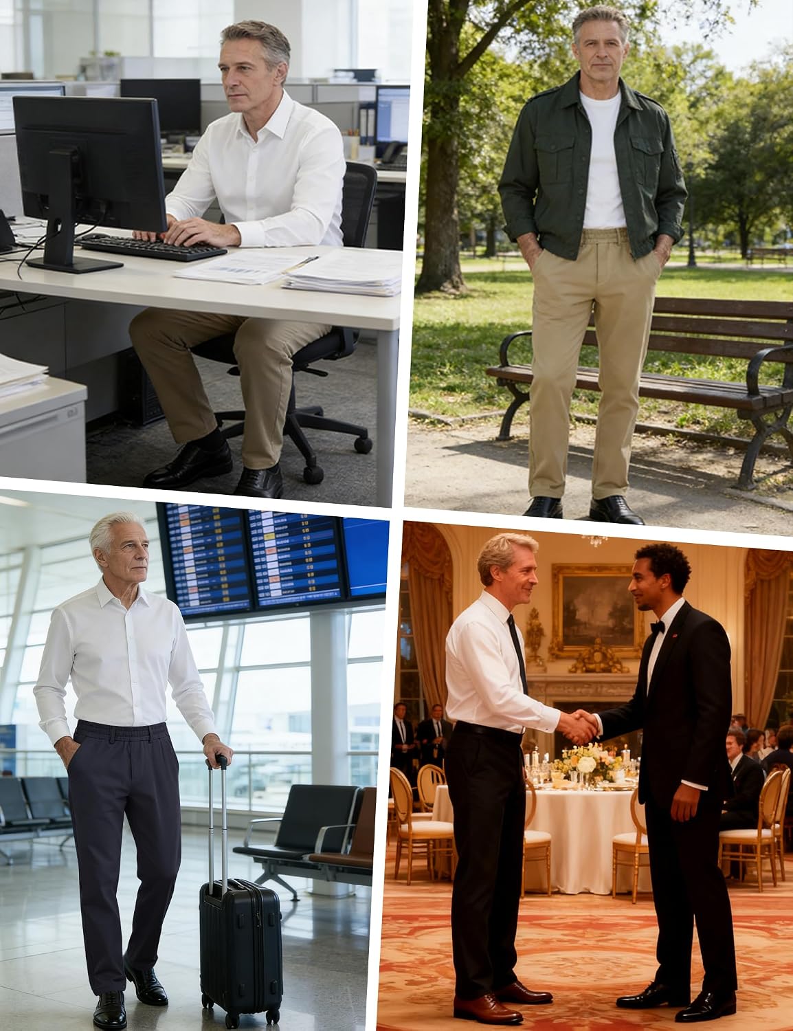 Detalle 2 de Men's Pull-On Dress Pants, 100% Polyester