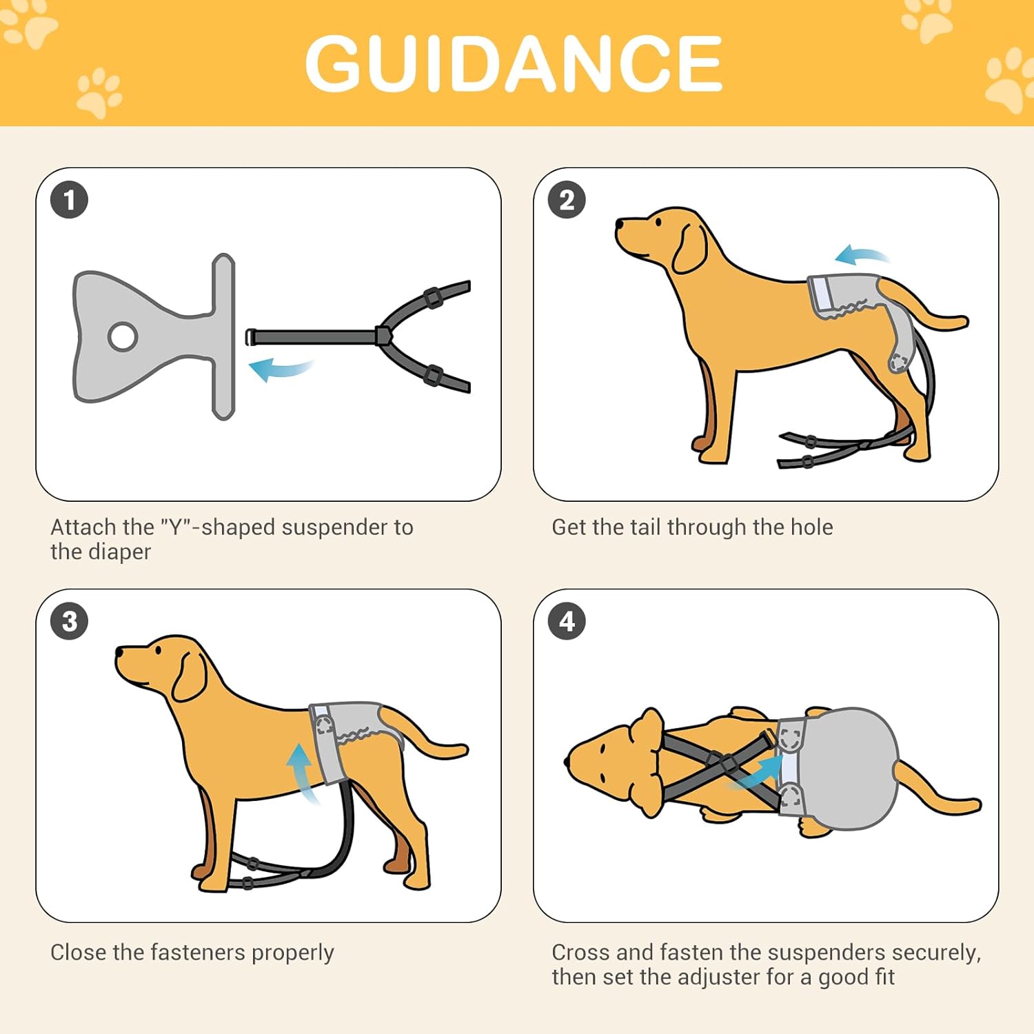 Thumbnail 5 de 3 Pack Avont female dog nappies with suspenders – reusable waterproof diaper pants for incontinence and period