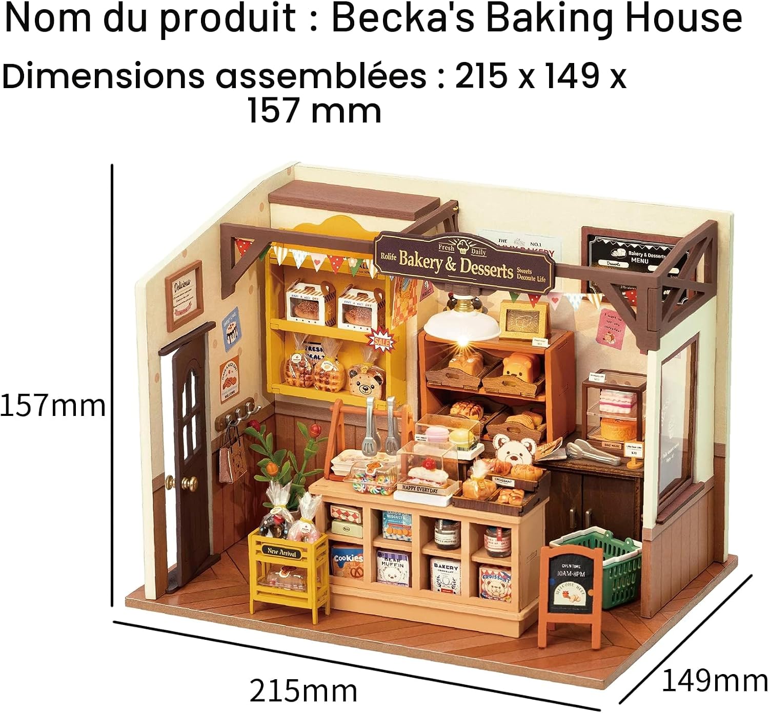 Detalle 2 de ROLIfe Maison Miniature à construire en bois avec LED — kit DIY pour diorama et décoration