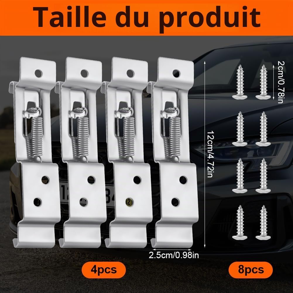 Detalle de vsshe U10-CPKKBXG250623-FBA nummerplaathouders, roestvrij staal, 4 stuks