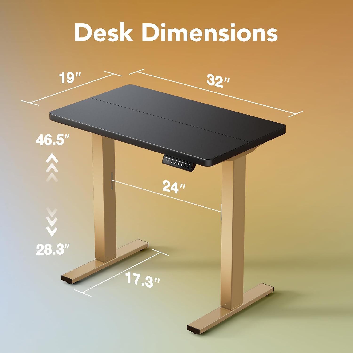 Detalle de HUANUO Electric Standing Desk 32-inch