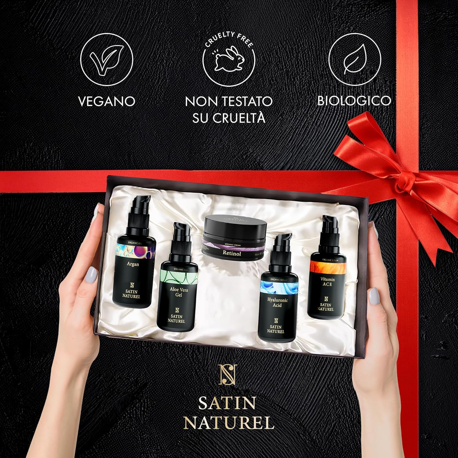 Detalle 2 de Satin Naturel Regalo di San Valentino – Set skincare vegano in confezione di lusso
