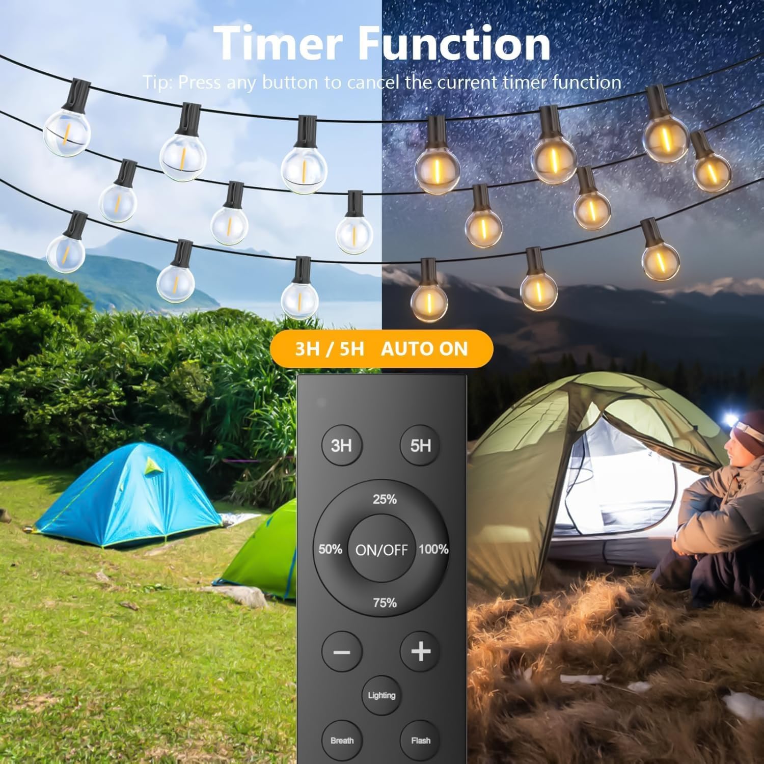 Thumbnail 1 de SUWIN Catena Luminosa da Esterno 45 m con 75+2 lampadine LED a 24 V