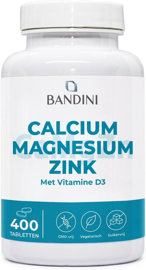 Detalle de BANDINI Calcium Magnesium Zink met vitamine D3 + K2 MK7, 400 tabletten