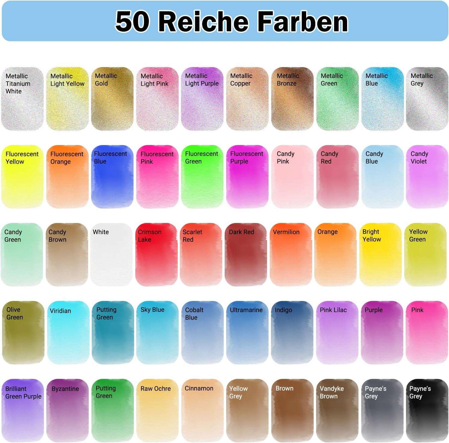 Thumbnail 2 de APOGO Palette d’aquarelle 50 couleurs 🎨