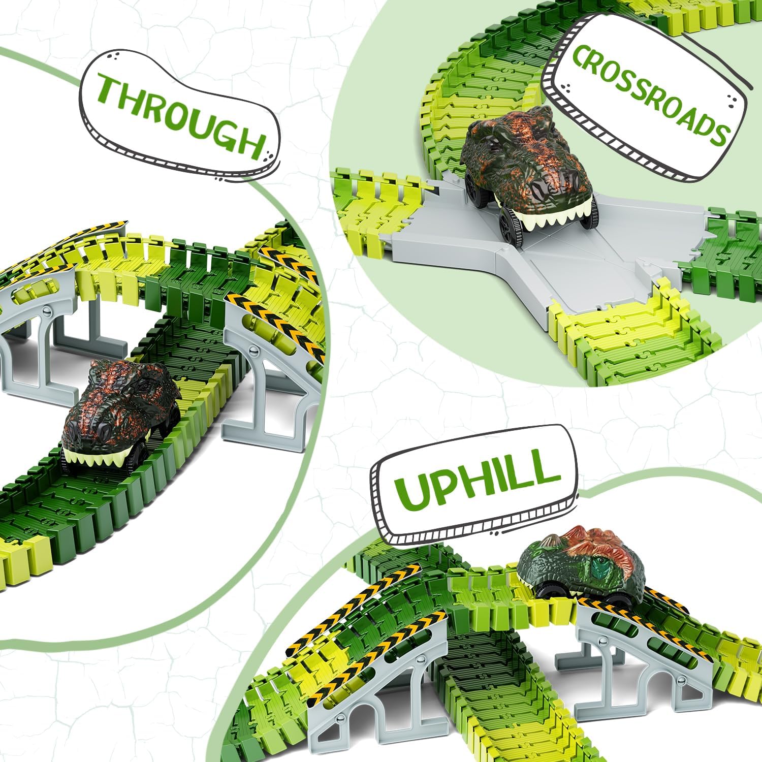Detalle 2 de Dinosaur Race Track Set 216 Pieces 🦖