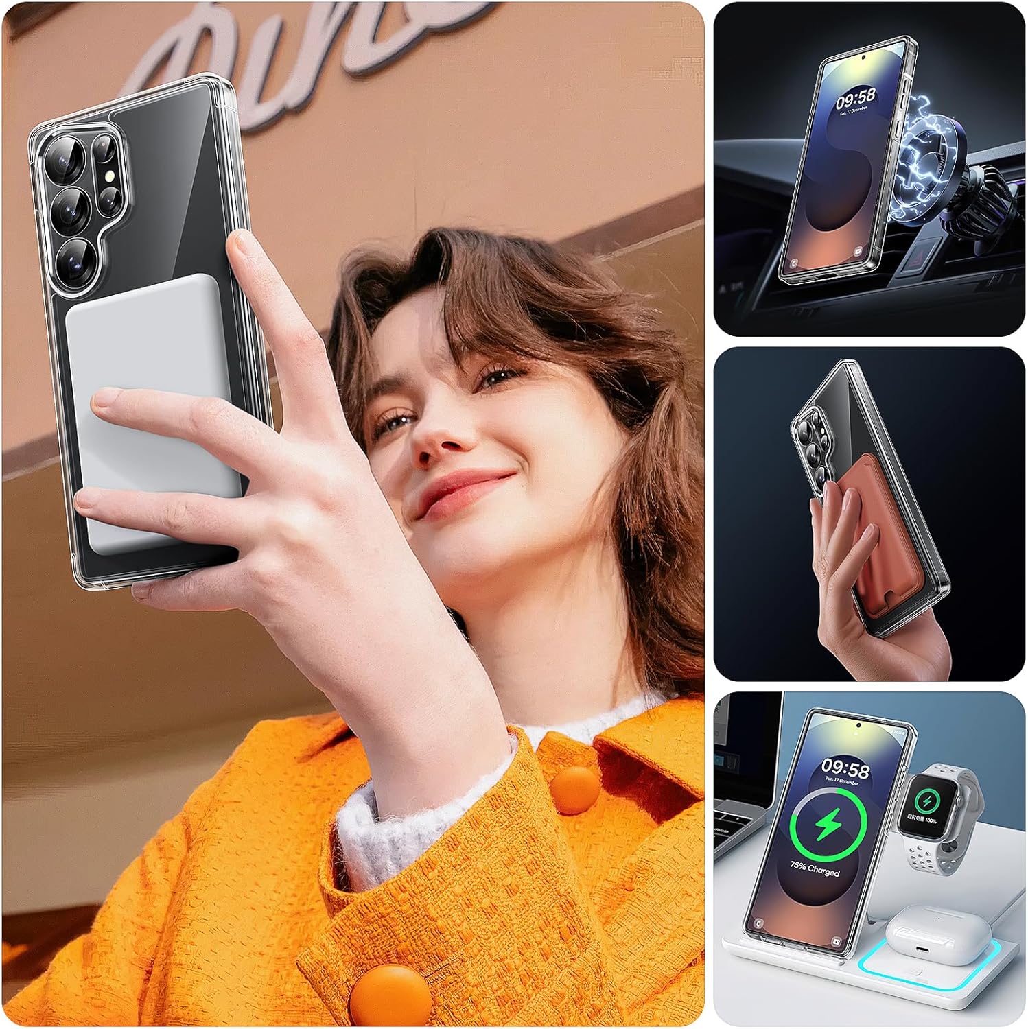 Thumbnail 5 de TOCOL Clear Magnetic Case for Samsung Galaxy S25 Ultra