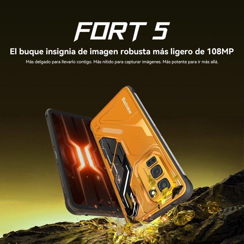 Detalle 2 de Blackview Fort 5 4G 12GB/256GB 6.78" Amarillo — Rugerizado y con carga inalámbrica