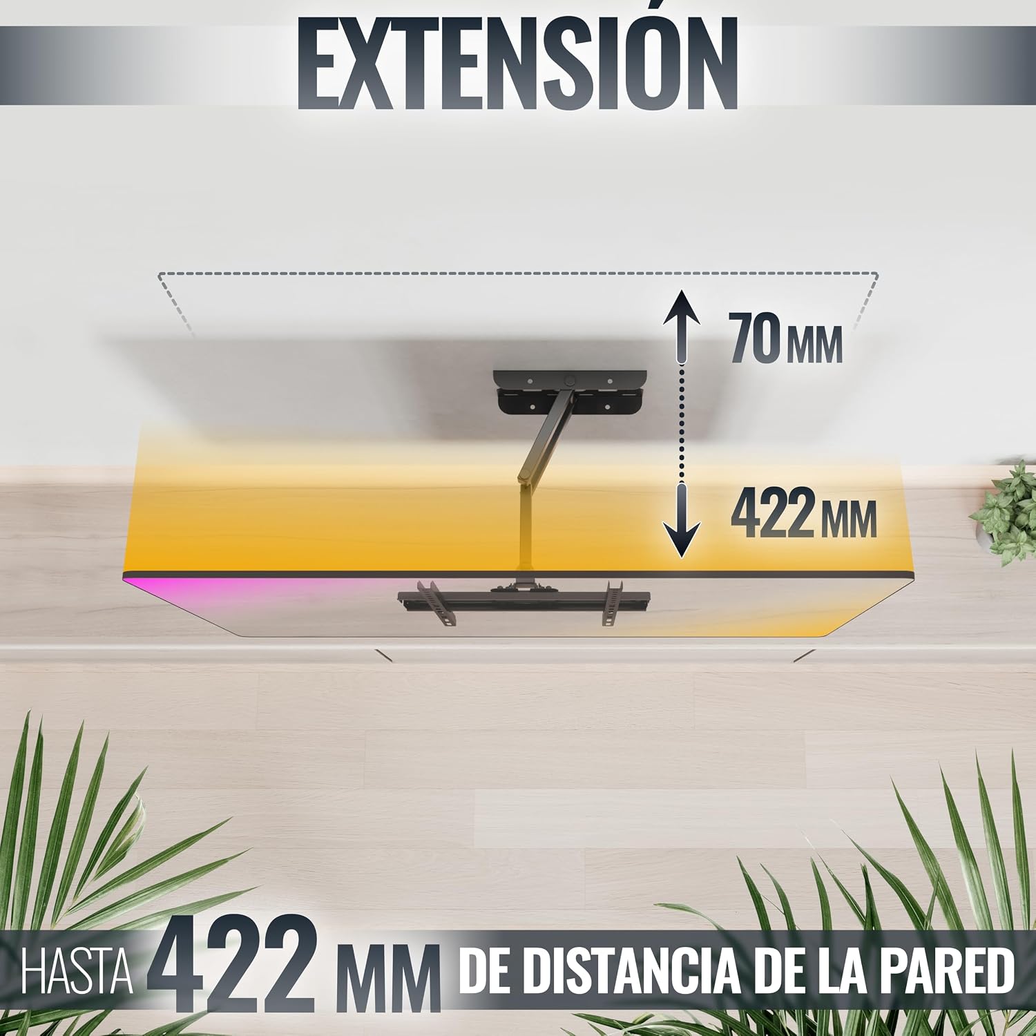Detalle 2 de RICOO Soporte TV Pared Giratorio e Inclinable 30-55"