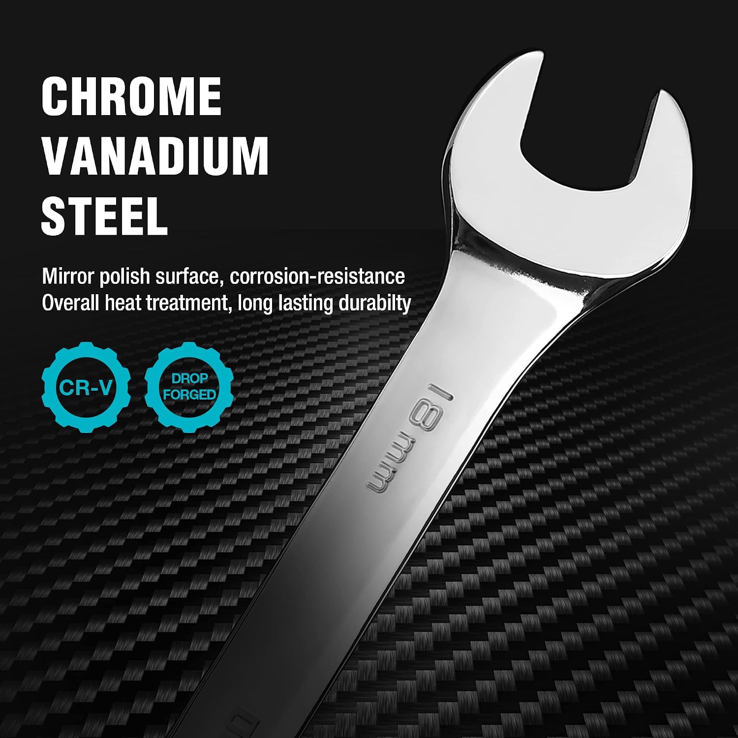 Detalle de DURATECH 10-Piece Ratchet Spanner Set 6-18mm