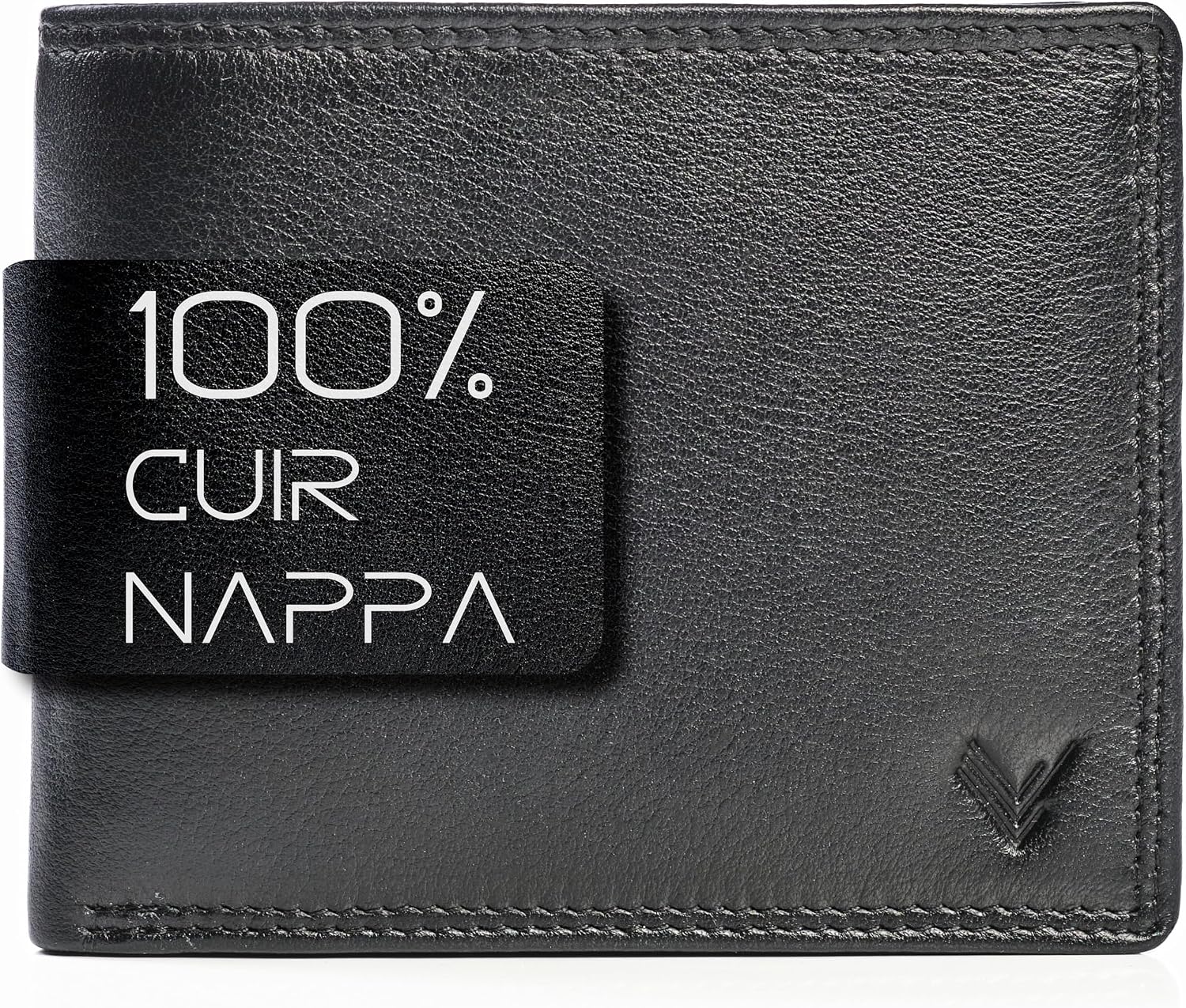 Detalle de Lavalen Portefeuille Homme Cuir Véritable – Portefeuille RFID, Grand Capacité, Noir Bordeaux