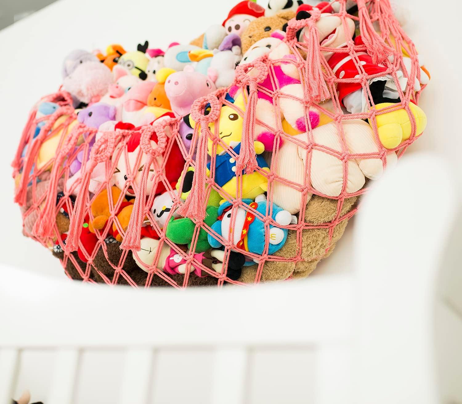 Thumbnail 5 de Diocos Pink Cotton Macrame Stuffed Animal Hammock for Wall Display