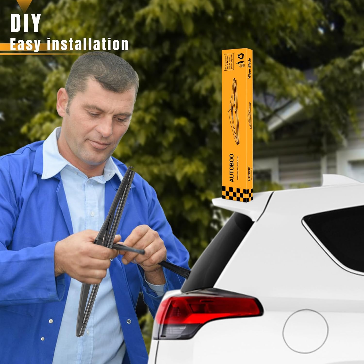 Detalle de AUTOBOO 10 Inch Rear Wiper Blade Replacement for Toyota RAV4, Highlander, and Jeep Compass