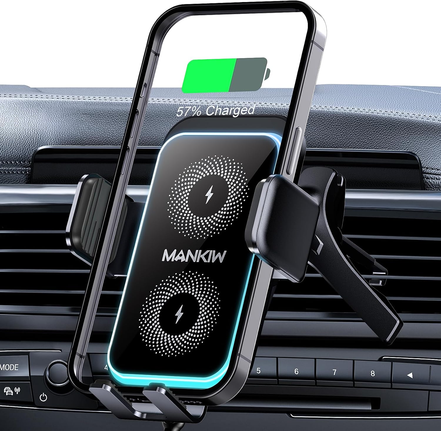 Detalle de MANKIW Caricatore Wireless Auto 15W con Bloccaggio Automatico e Rotazione 360°