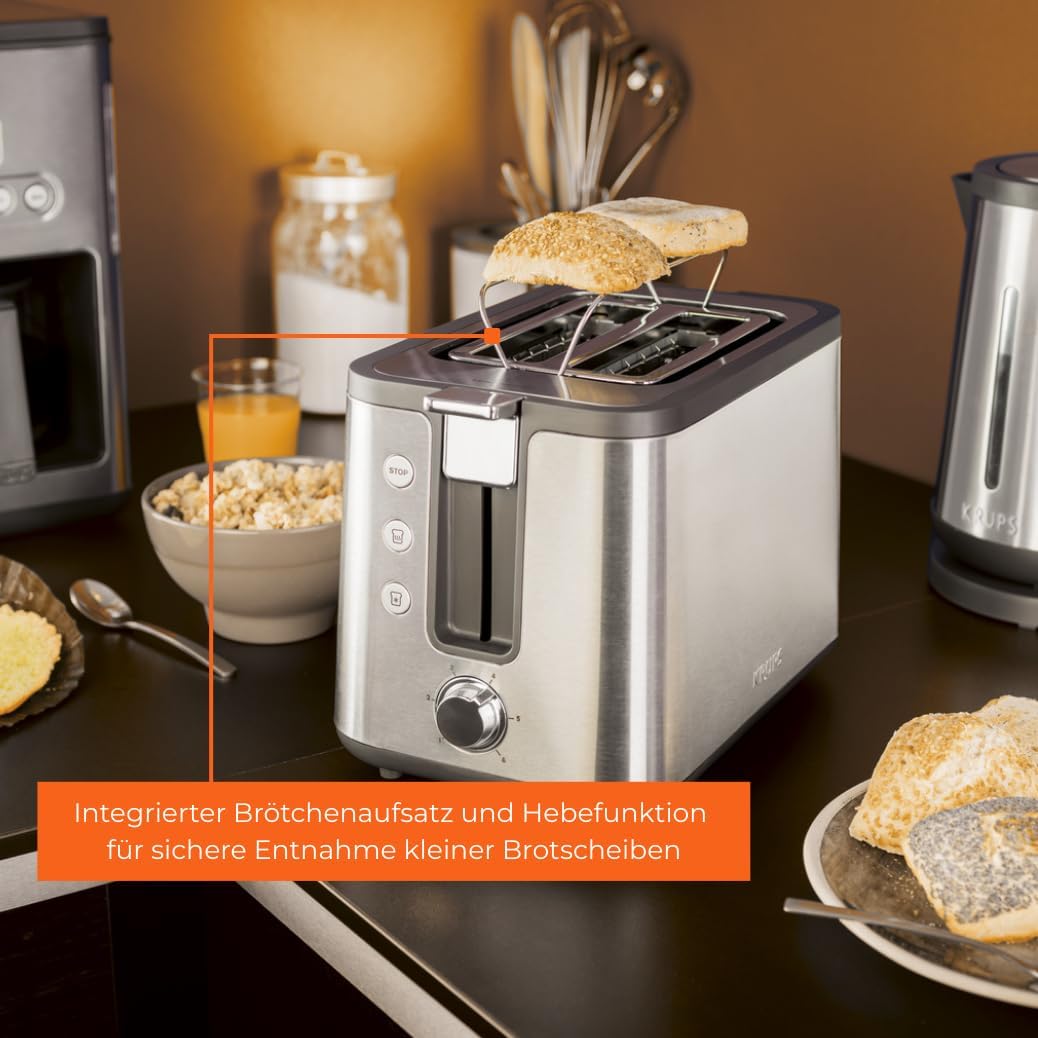 Thumbnail 2 de Krups KH442D Control Line Premium Toaster mit 2 kurzen Schlitzen und Brötchenaufsatz (6 Bräunungsgrade, 850 W)