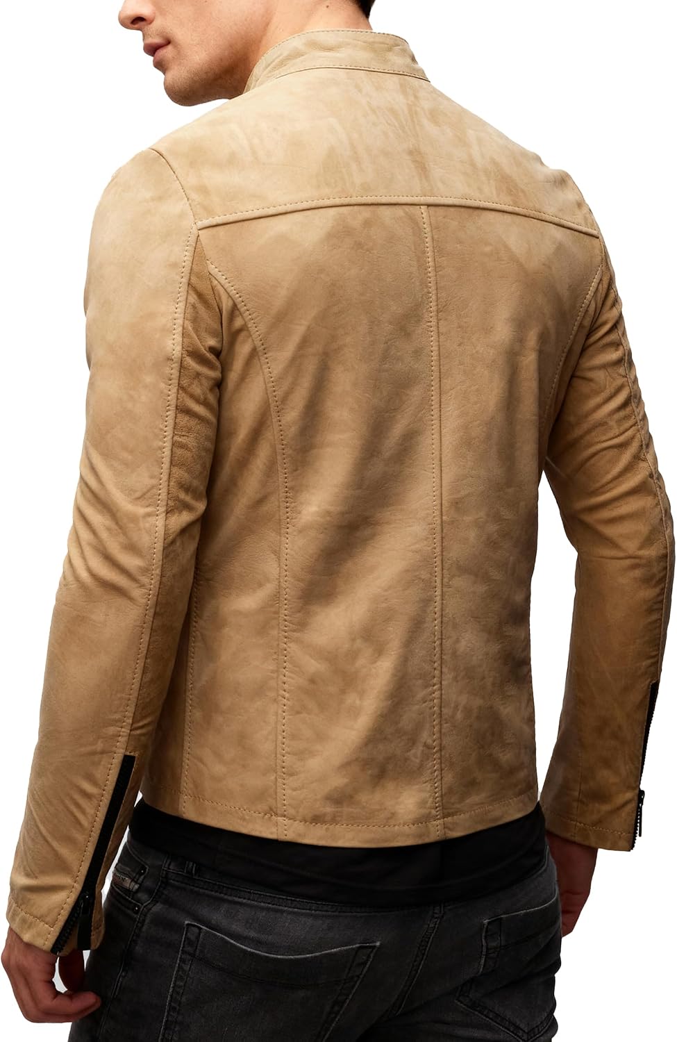 Detalle 2 de Crone Epic Herren Lederjacke Cleane Basic aus Echtleder – in vielen Varianten und Farben