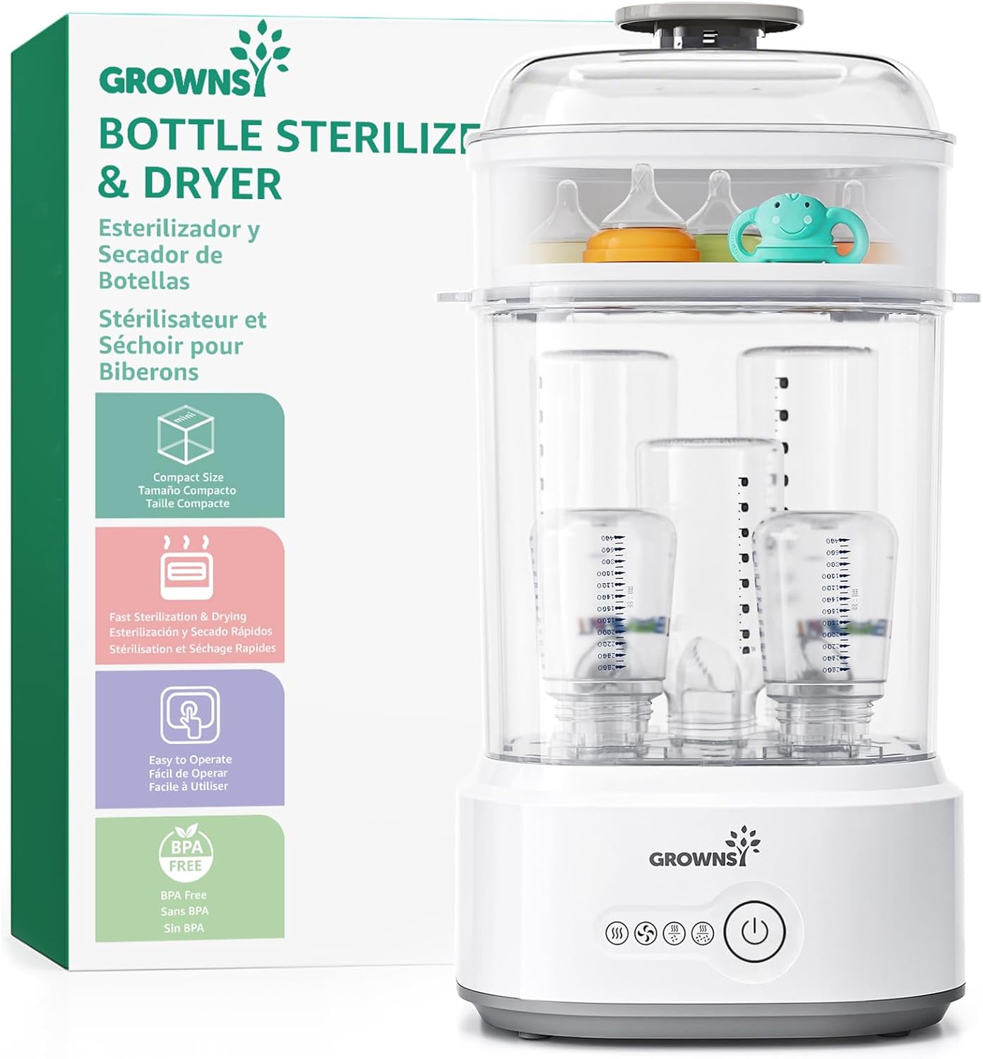 Detalle de Grownsy Baby Bottle Steriliser and Dryer for Bottles