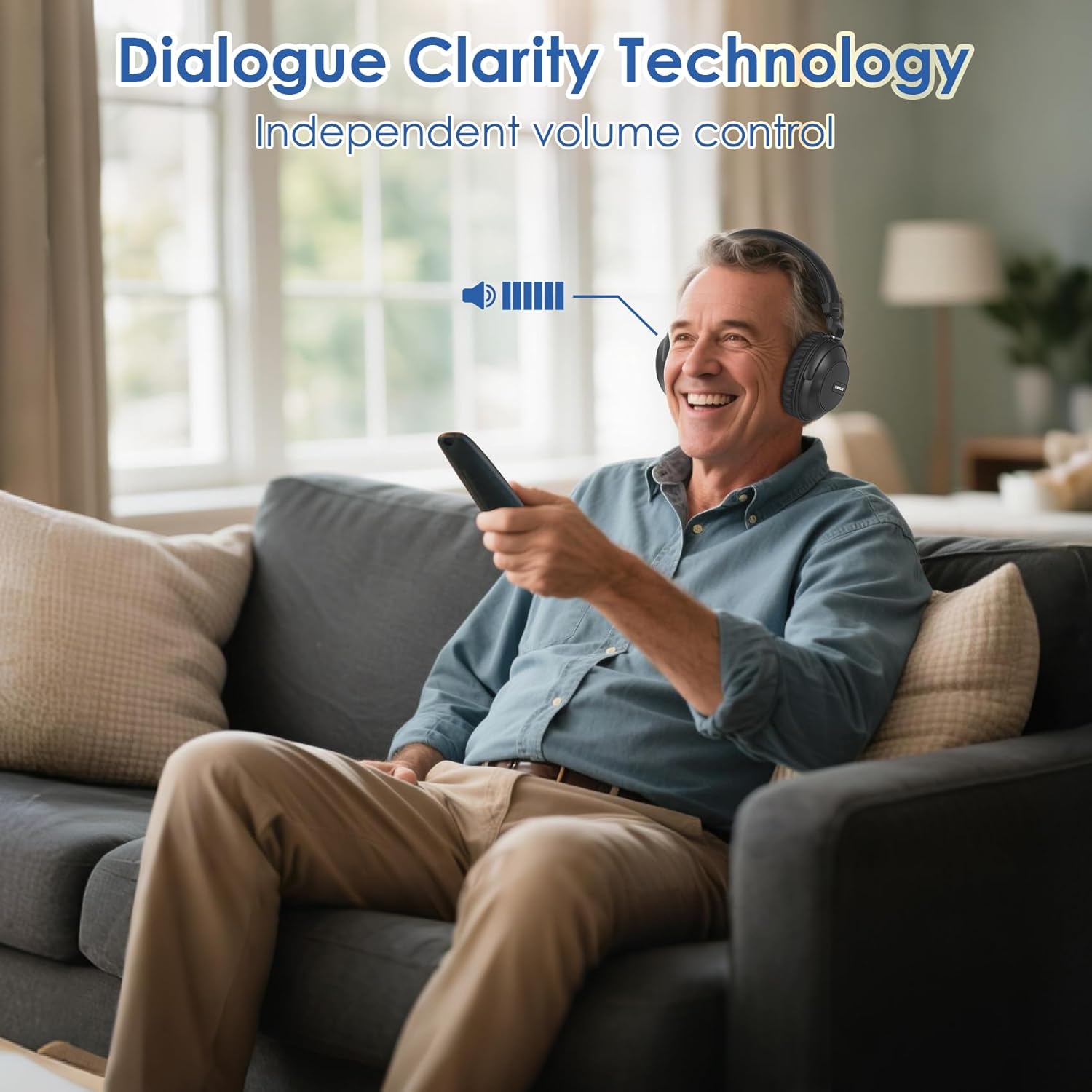 Thumbnail 1 de SIMOLIO 737D Plus kabellose TV-Kopfhörer mit Dialog- & Kino-Modus, Bluetooth- und TV-Betrieb