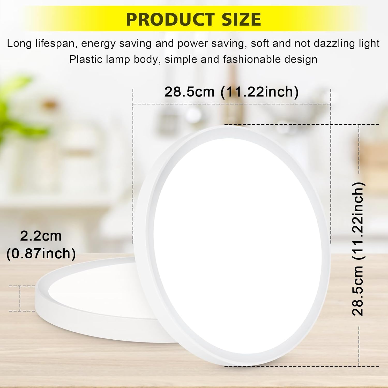 Thumbnail 1 de Befurglor 24W LED Ceiling Light 2 Pack (5000K Daylight White, 2200LM) – IP44 flush mount