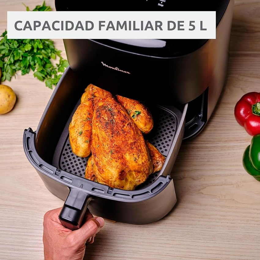 Detalle de Moulinex Easy Fry Max 5L 🍟 – Freidora sin aceite, ahorro energético
