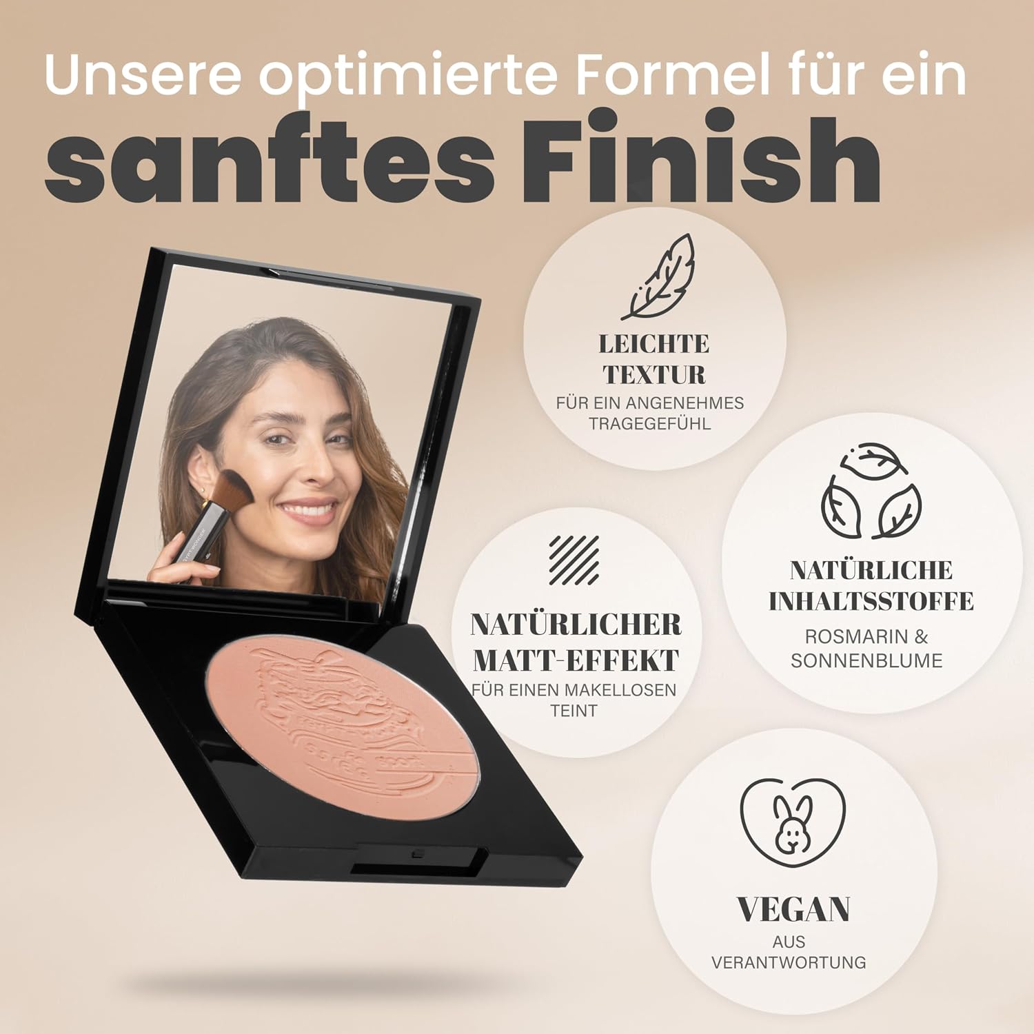Detalle de EGYPT-WONDER Compact Single Matt Puder – Mineralpuder für einen ebenmäßigen, matten Teint (10 g)