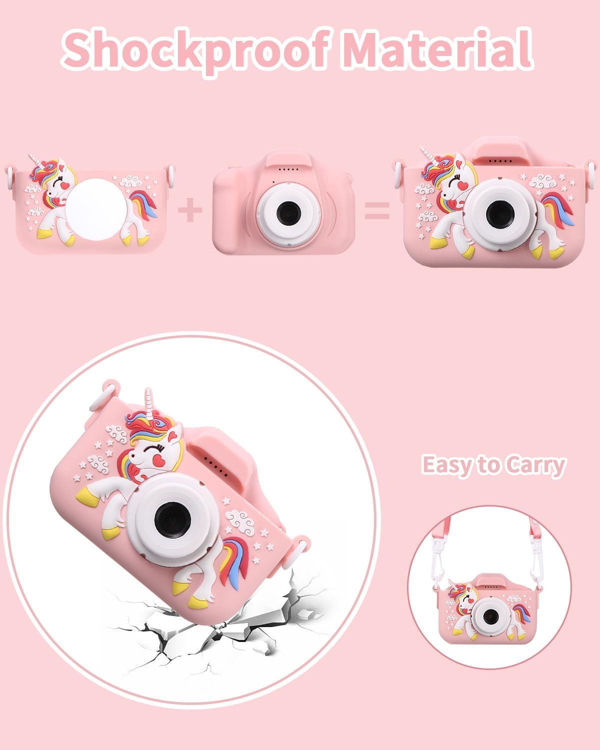 Thumbnail 4 de Macchina Fotografica per Bambini 2.0" Pollici con 64GB inclusa – 1080P, Custodia in silicone e accessori