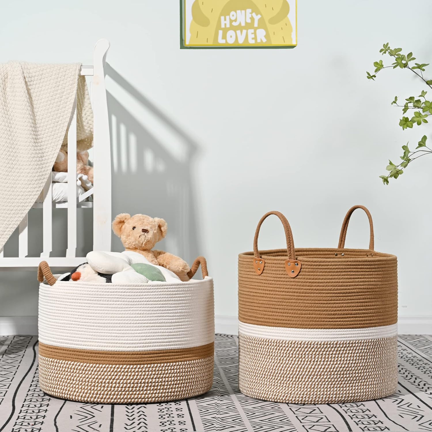 Thumbnail 4 de KAKAMAY Large Blanket Basket 20x13"