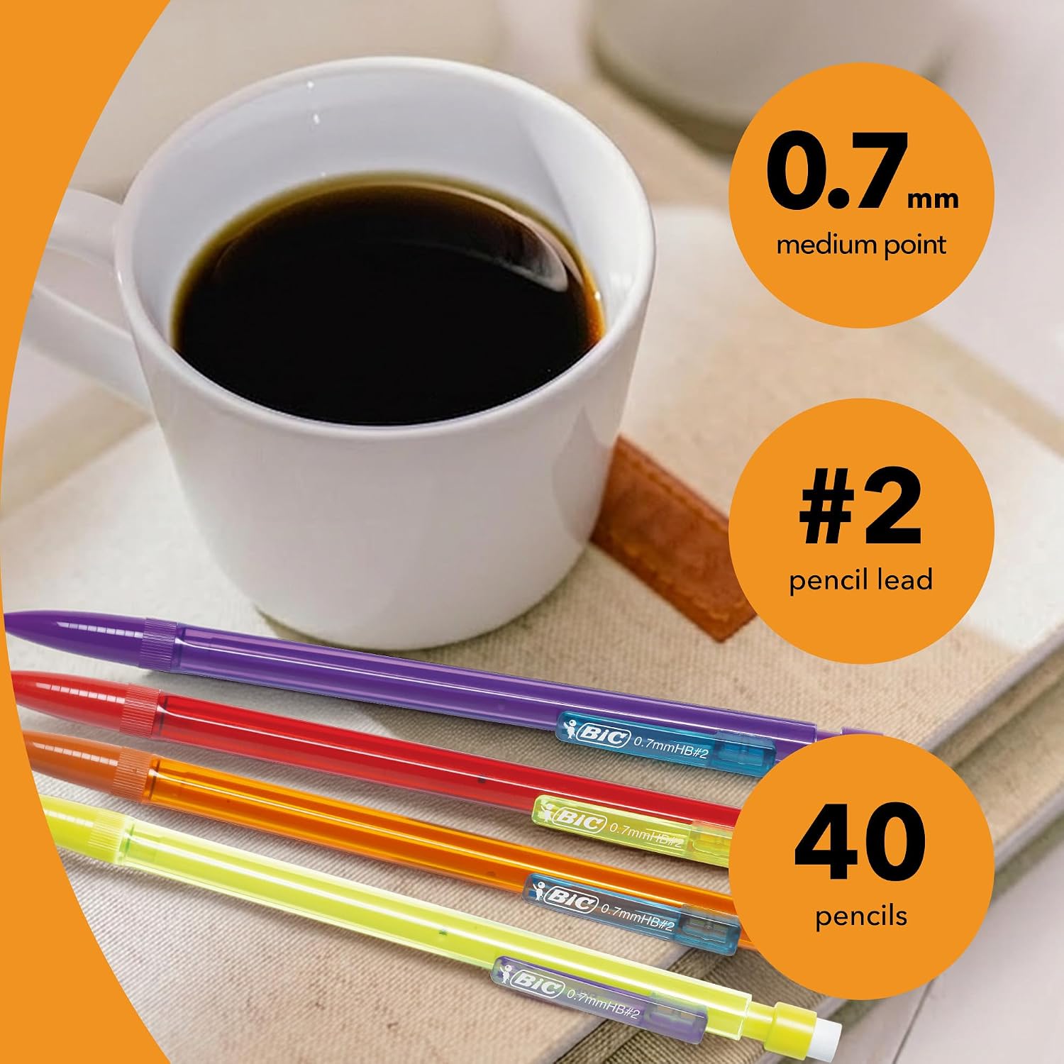 Detalle 2 de BIC Xtra Smooth Mechanical Pencil 0.028 in, 40-pack ✏