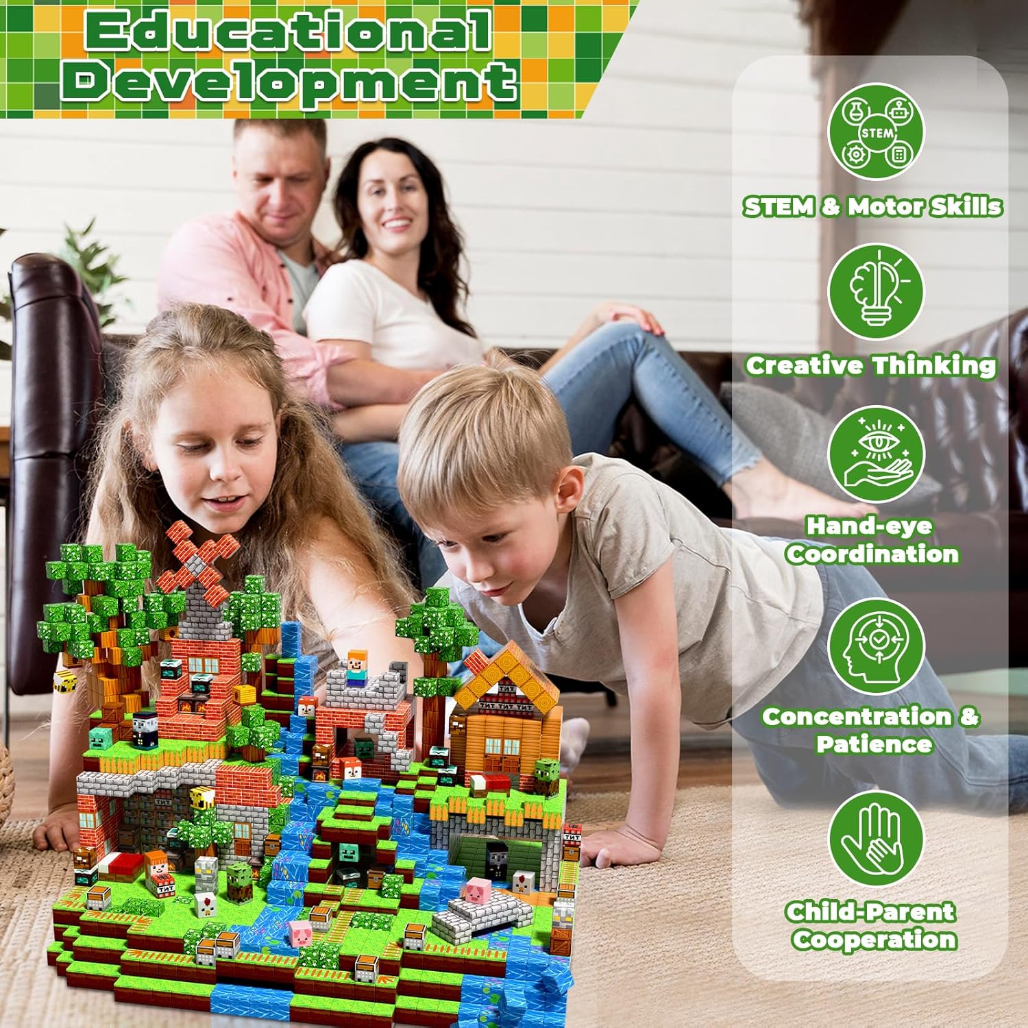 Thumbnail 5 de Goody King 300PCS Magnetic Blocks (Forest Theme) — Magnetic Building Blocks for Kids 3+