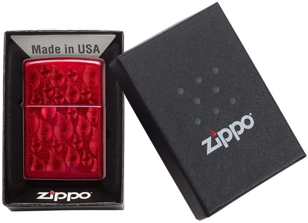 Detalle 2 de Zippo zapalniczka sztormowa z motywem płomieni, czerwona Candy Apple Red