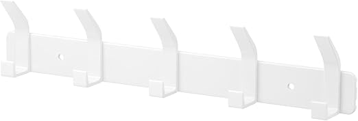 Eucomir Percheros Pared - Organizador Blanco 5 Ganchos 🪣