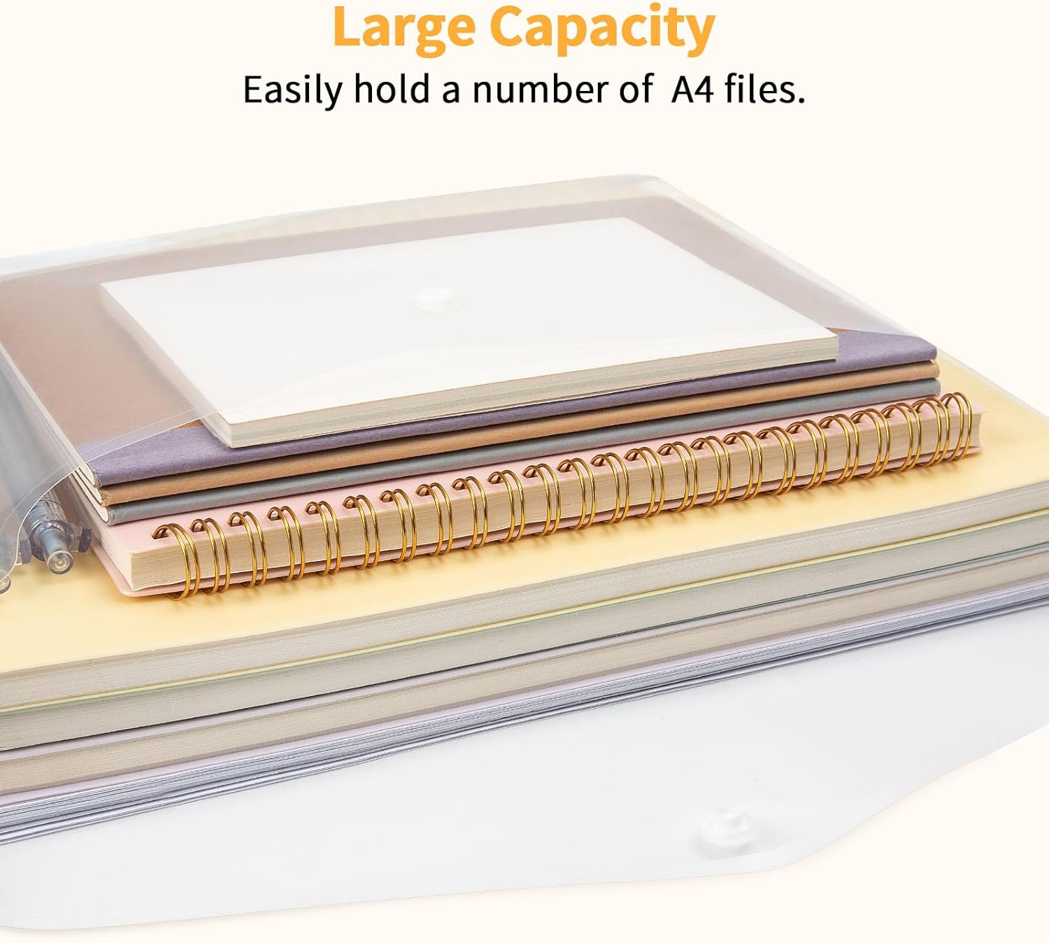 Thumbnail 2 de Umriox Clear Plastic Wallets – 20 Pack A4 Plastic Folders with Snap Closure and Label Pockets