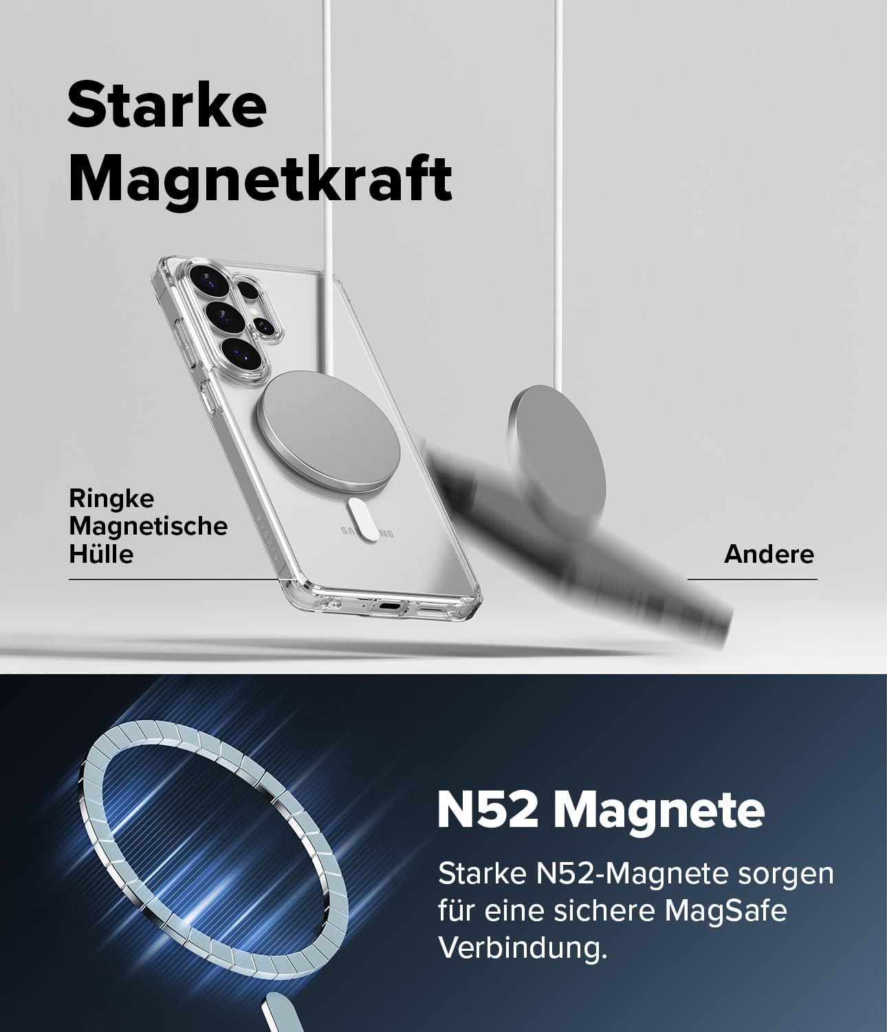 Detalle de Ringke Fusion Magnetic Hülle für Samsung Galaxy S26 Ultra – transparent, MagSafe-kompatibel
