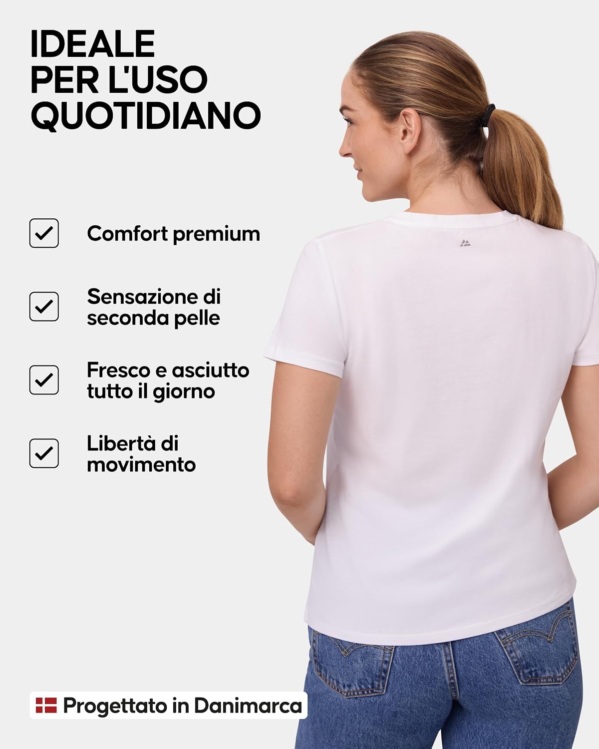 Detalle de DANISH ENDURANCE Maglietta in cotone biologico e modal a mezze maniche (da donna) – Confezione da 2 paia