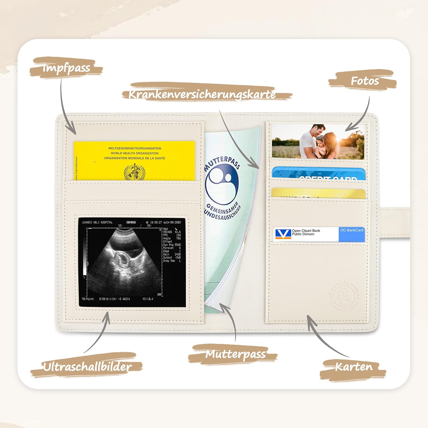 Thumbnail 3 de Mutterpasshülle Leder Organizer