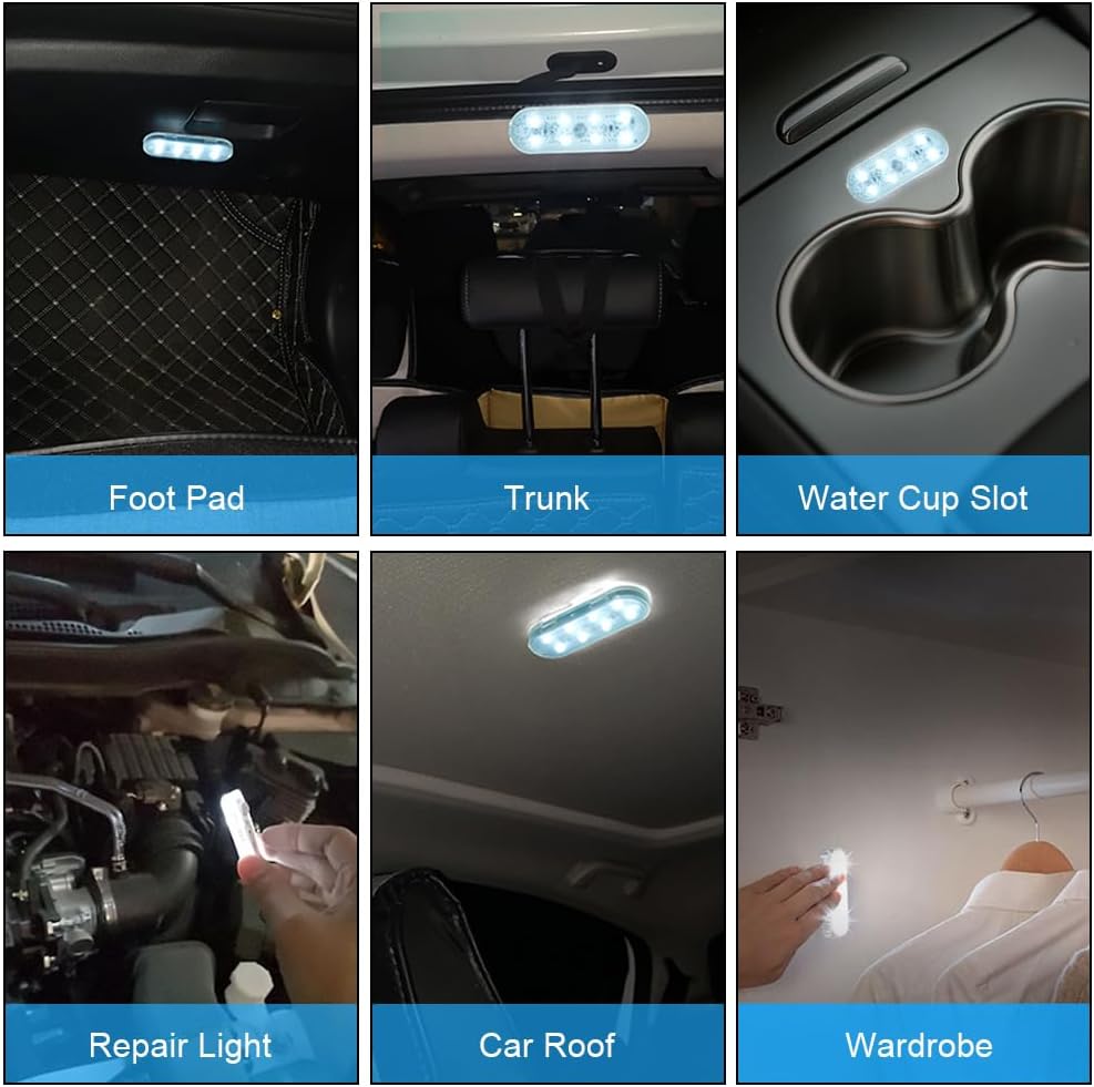 Thumbnail 5 de URAQT Luce notturna LED per auto 8 LED, 2 pezzi