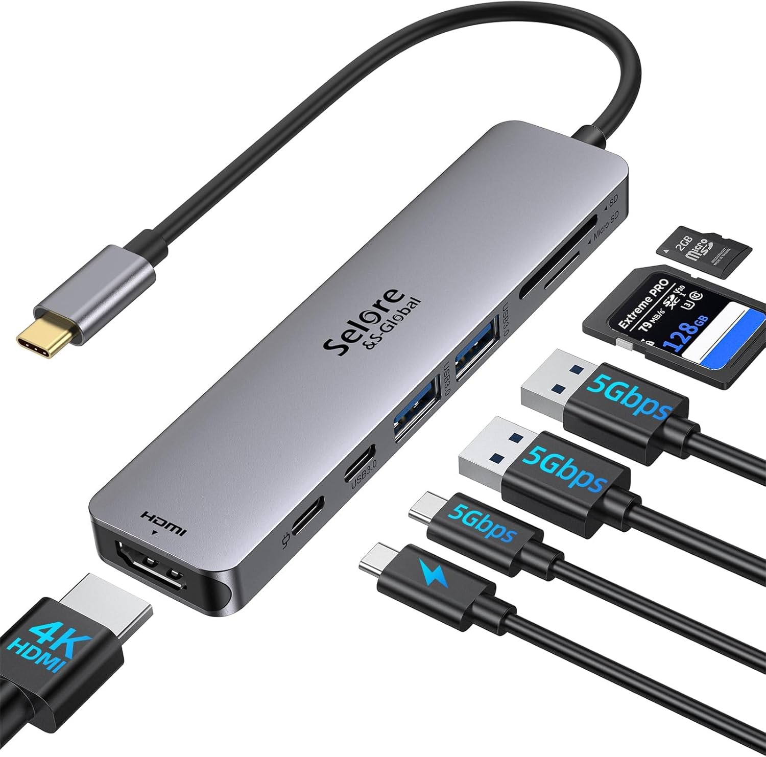 Thumbnail 6 de Selore&S-Global USB-C zu Dual DisplayPort Adapter – Thunderbolt 3/4 auf DisplayPort 1.4