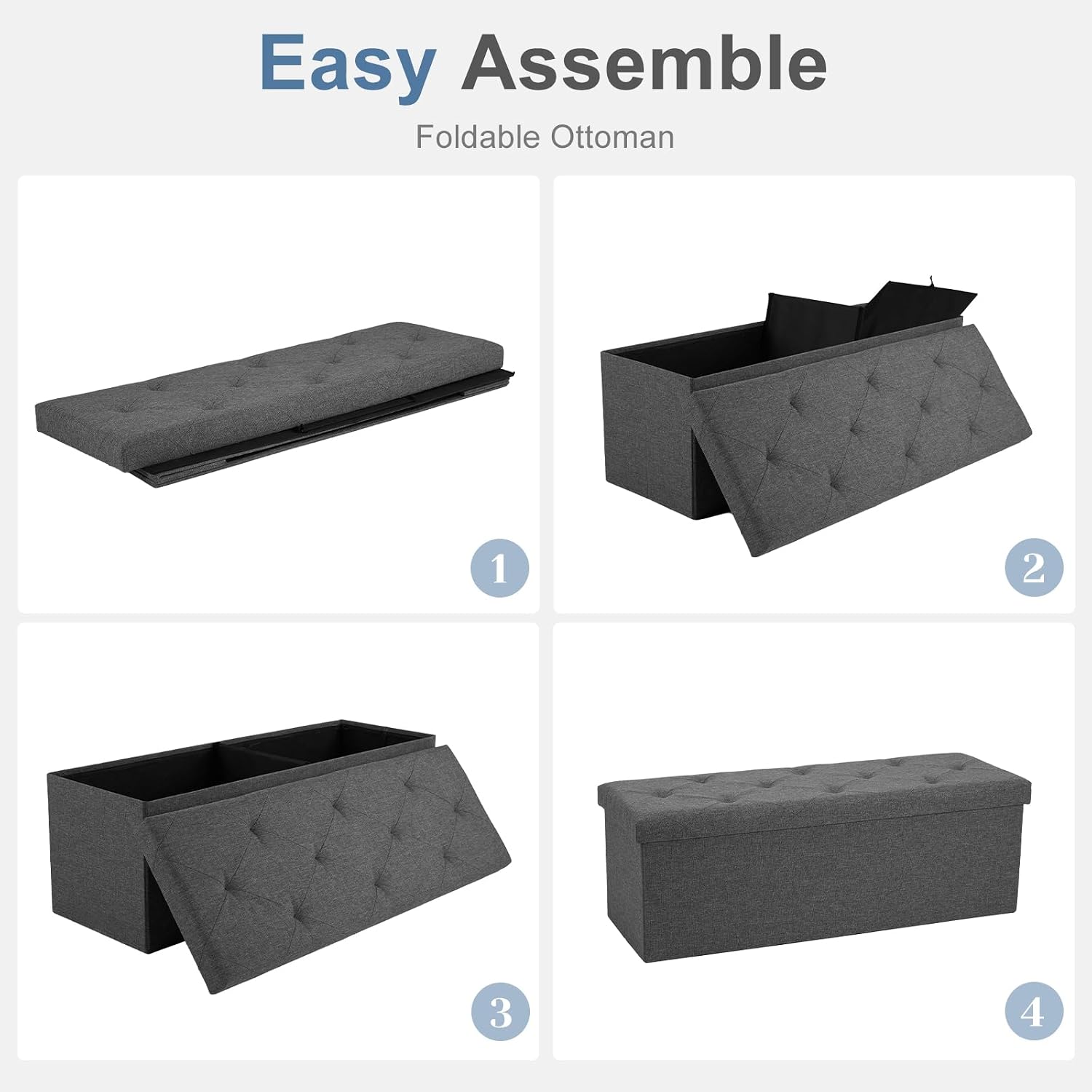 Thumbnail 5 de DUMOS Storage Ottoman Bench, 43-Inch