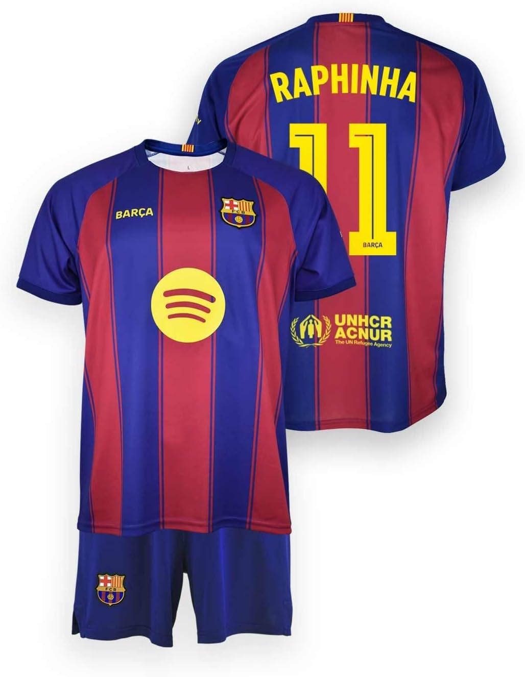 Detalle de FC Barcelona BC19 dziecięcy komplet piłkarski Raphinha nr 11, sezon 25/26