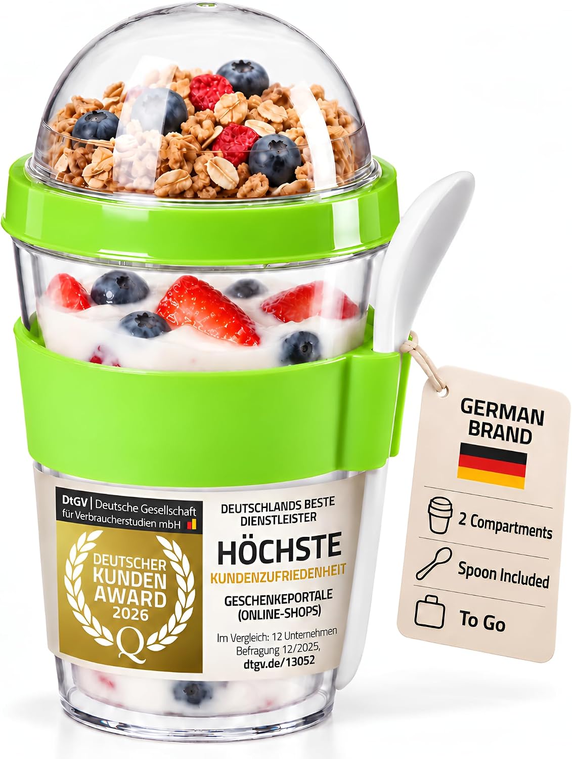 Detalle de GOODS+GADGETS® Cereal to Go Cup, 350 ml + 100 ml, Green