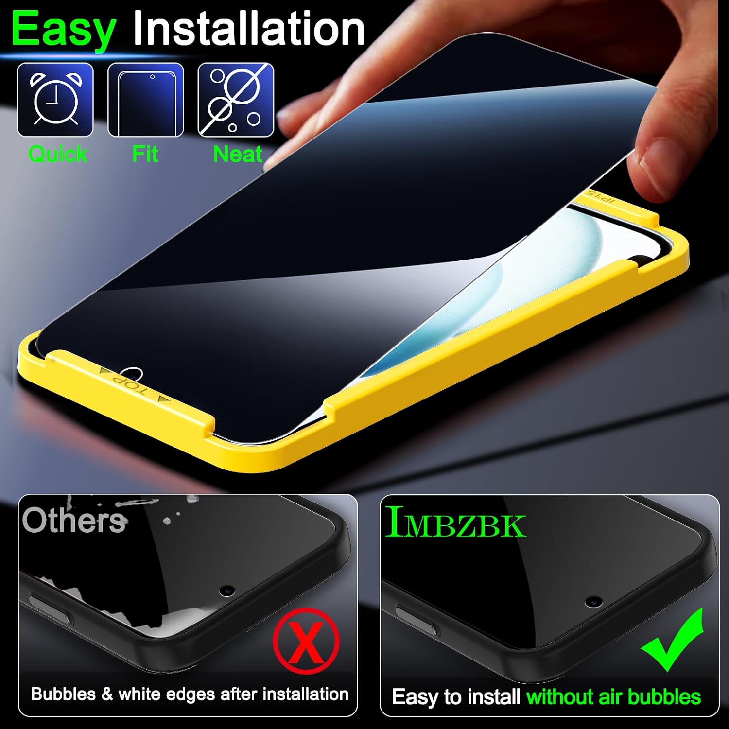 Thumbnail 5 de IMBZBK Protection Verre Trempé iPhone 15 6,1"