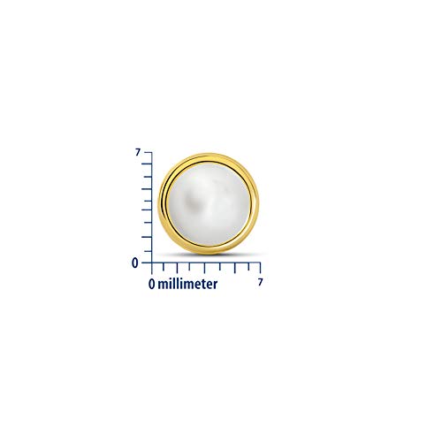 Detalle de Orecchini Miore da donna con perle d'acqua dolce bianche in oro giallo 9K (375) – chiusura al lobo